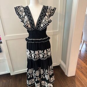 Sea New York NWT fabulous embroidered black cotton dress